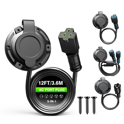 #ad 20A 125V AC Port Plug 12AWG Heavy duty Rv Shore Power Inlet Weatherproof $34.99