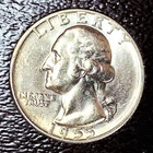 1955D Washington Quarter.  BU