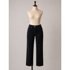 St. John Corduroy Pants Straight Leg Size 12 Black Womens Dressy Casual