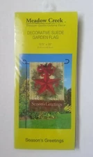 Meadow Creek Decorative Suede Garden Flag 12.5" x 18" (Season's Greetings) NEW