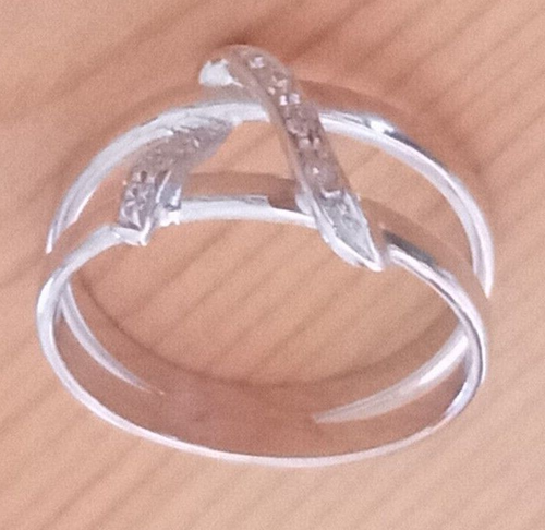 🌹ANELLO in ORO bianco 18 kt 750 con DIAMANTI NATURALI doppia fascia V Mis 11🌹 - Foto 10 di 15