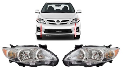 PAIR FRONT HEADLIGHT HALOGEN LAMPS  for Toyota COROLLA USA CE / LE 2010-2013