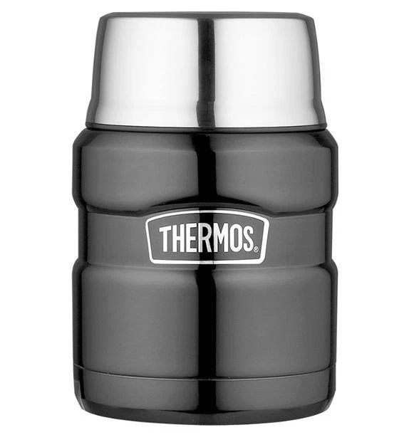 Genuine Thermos Brand Stainless Steel Double Wall Food Flask, 470ml, Gun  Metal