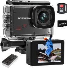 Apexcam 4K Action Camera 48MP WiFi, 64GB Card...