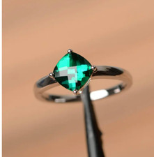 Natural Emerald Ring 925 Sterling Silver Ring Handmade Ring Wedding Ring