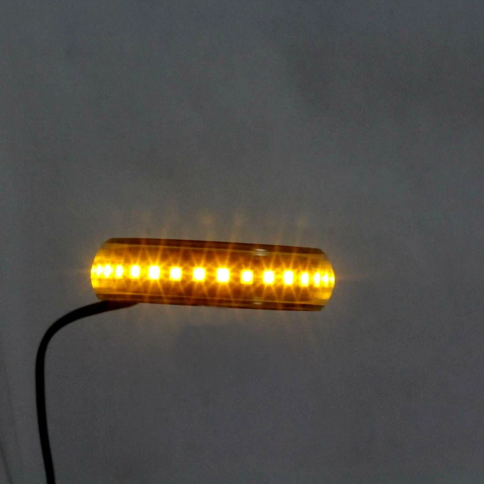 Wrap-around Amber LED Turn Signal Light Strips for Motorcycle & Dirt Bike Forks - Image 3 of 3