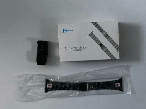 NEW JETech Apple Watch Band Black Stainless Steel Replacement Strap/Removal Tool - Image 2 of 4