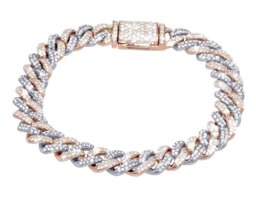 Miami Cuban Link 5 1/2CT Real Diamond Bracelet 10K Gold 10MM 8" - Afbeelding 3 van 12