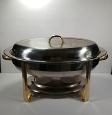 Sunnex Footed  Chafing Dish Buffet Server Warming Tray Double Burner 18" x 12"