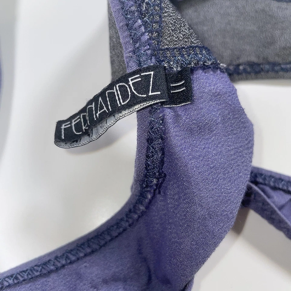 Top de bikini Lisa Marie Fernandez denim retazos cremallera frontal talla S 4-6 Foto 4 de 4