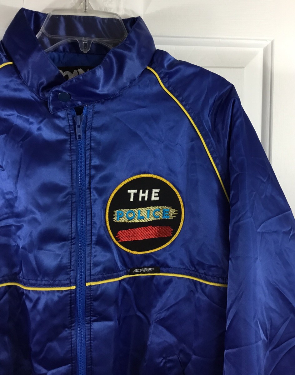 Vintage The Police 1983 Synchronicity Embroidered Blue Satin