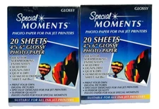 4”x6” Special Moments Glossy Photo Paper for Ink Jet Printers 2 Boxes 40 Sheets