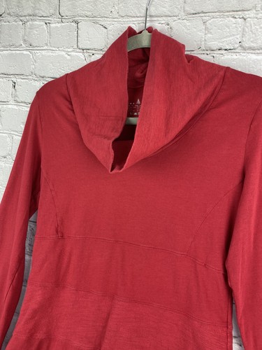 Neon Buddha Small Stretch Long Sleeve Red Cowl Neck Top - Picture 2 of 8