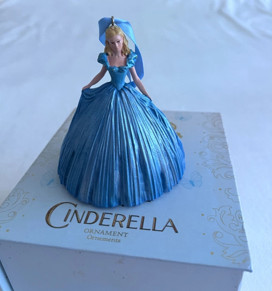 Disney Store Cinderella Holiday Ornament Blue Dress 2003 New Old Stock - Image 4 of 4