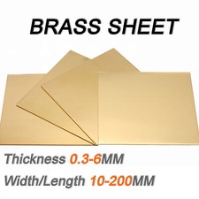 Natural Brass Sheet Metal guillotine cut - 0.3mm to 3.0mm - Multiple Sizes