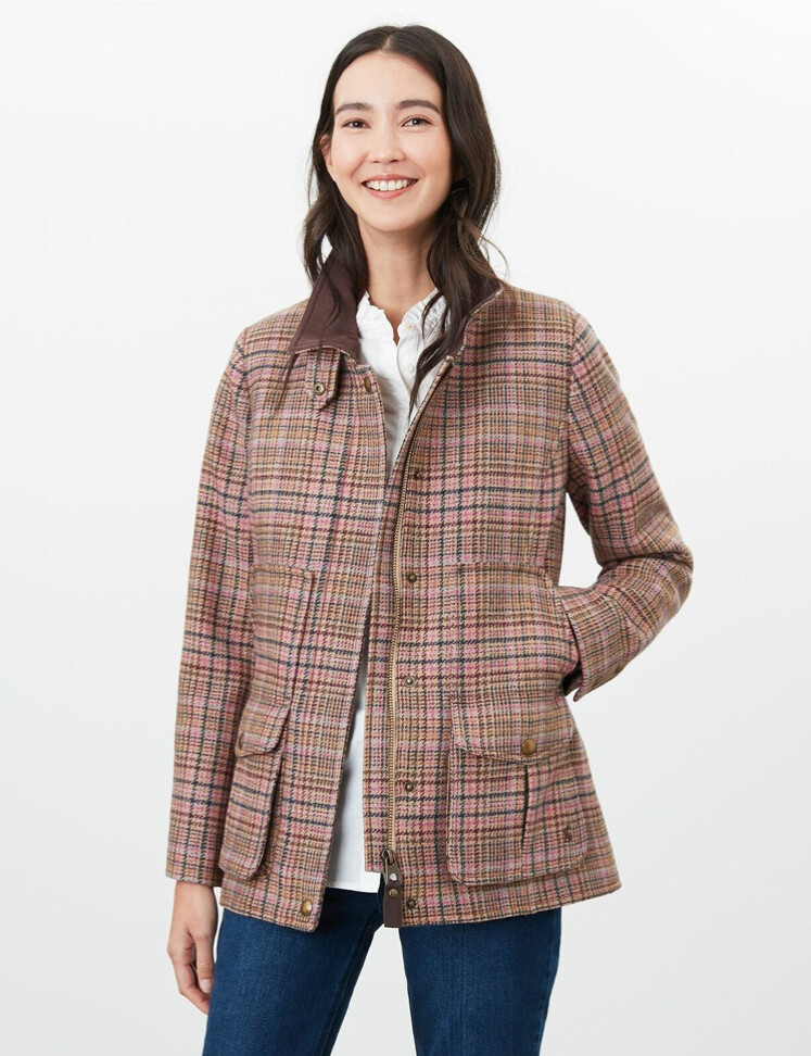 Joules Ladies Pink Tweed Fieldcoat 