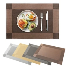 4PCS Placemats Non-Slip Heat Insulation Dining Table Place Mats Table Decoration