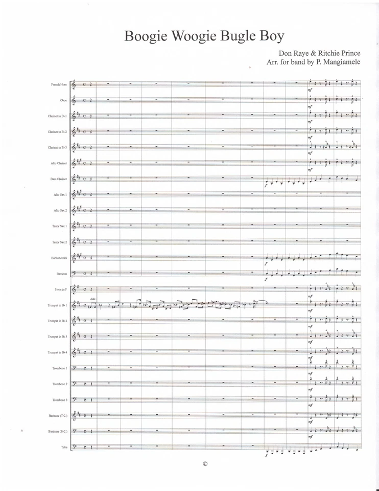 Boogie Woogie Bugle Boy Concert Band Sheet Music - Image 3 of 3