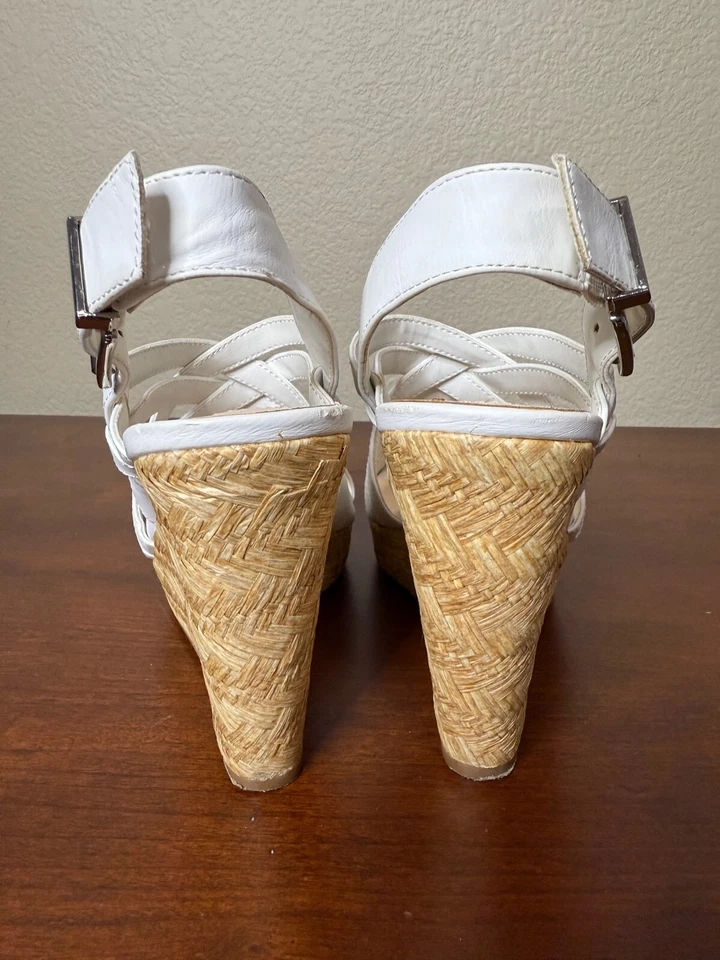 Jessica Simpson JS Julita 粉白色 Espadrille 厚底楔形凉鞋 尺寸 6.5 — 第 4/4 张图片