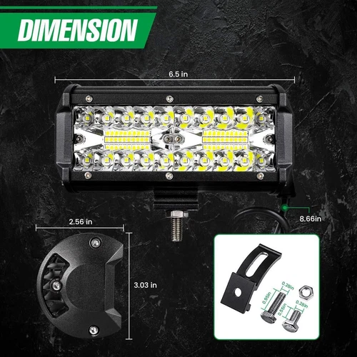Tri Row 42" INCH + 22" LED Lights Bar +4x 7" Pods For Jeep Wrangler JK TJ YJ 4WD - Picture 18 of 24
