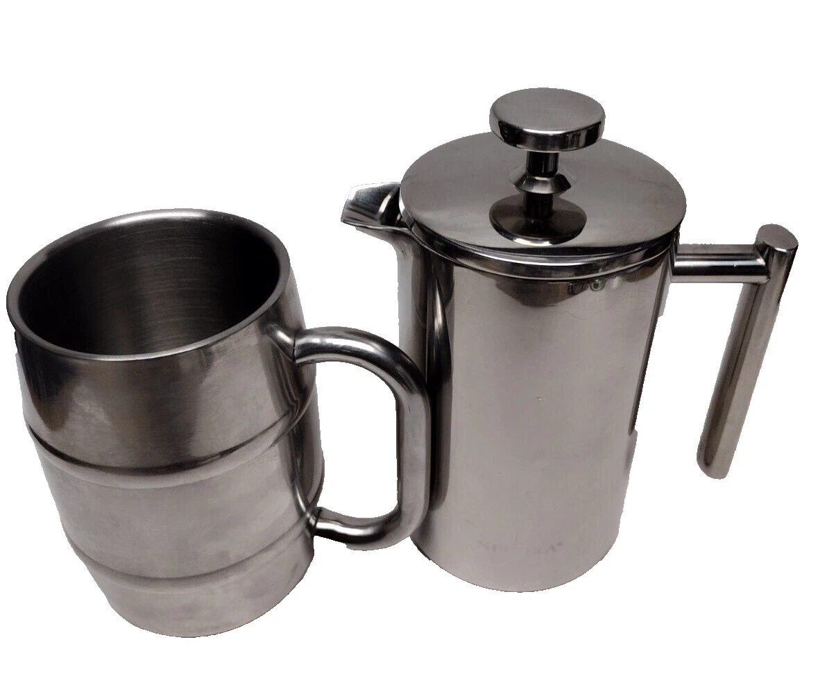 Combo SECURA French Press Coffee Maker Stainless Steel 17 oz 304 LI20 and Mug