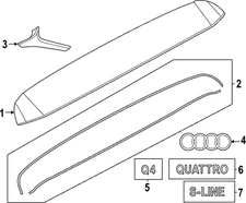 Genuine Audi Spoiler Wing Gasket Set 89A-898-940