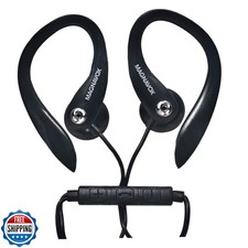 Magnavox MHP4854-BK Earhook Earbuds With Microphone in Black  Av