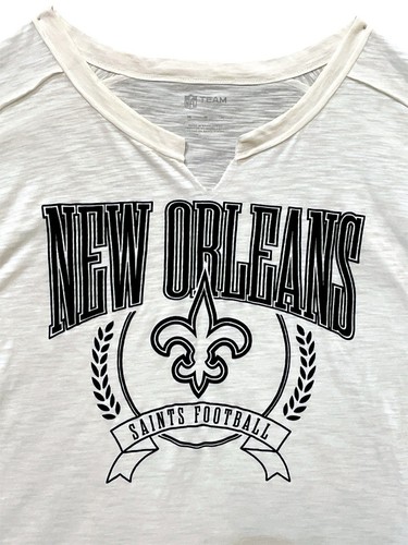 NEW ORLEANS SAINTS FOOTBALL kurzärmliges Damenoberteil lockere Passform Größe: MED *neu ohne Etikett - Bild 2 von 12