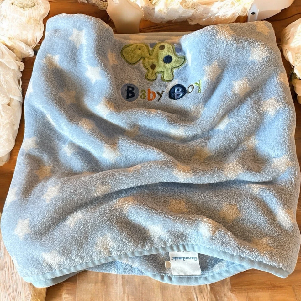 Manta Dinosaurio Azul Garanimals Bebé Niño Blanco Estrella Verde Punto Dino lovey - Foto 2 de 4