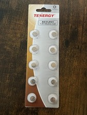 10 Tenergy AG3/LR41 1.5V Alkaline Button Cell batteries. 