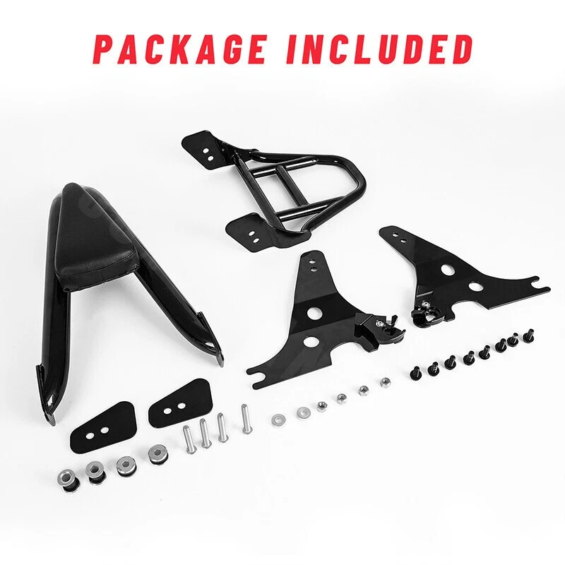 Sissy Bar Backrest w/Luggage Rack Fit For 2004-UP Harley Sportster XL 883 1200 Foto 3 de 4