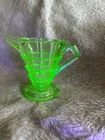 Indiana Green Uranium Glass Creamer 4" Depression UV Glow