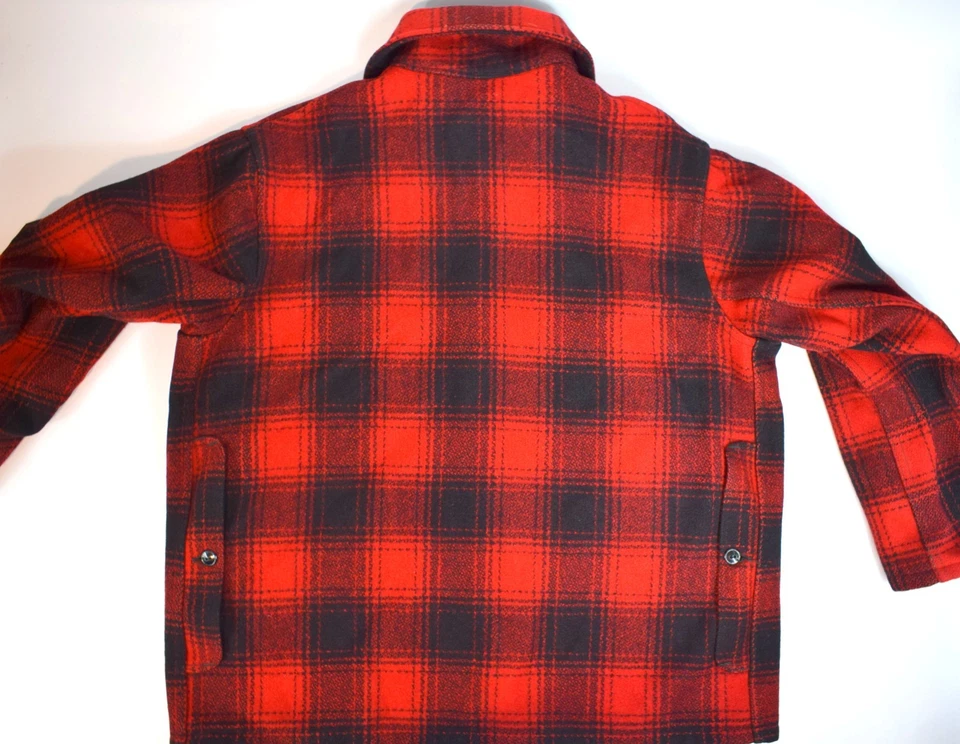 Vintage FIELD & STREAM Sportsman Coat All Wool - Plaid (Red) Size 46 Made in USA - Image 3 of 4