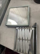 Vintage Accordion Chrome & Plastic 2 Sided Wall Shaving Makeup Mirror Retro Bath