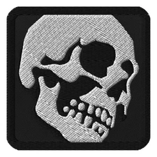 Skull Embroidered Patch Iron On Sew On Horror Aesthetic Applique Jacket Badge