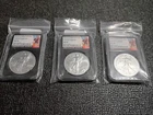 x3 Three Lot Of 2026 (W) $1 American Silver Eagle NGC MS69 Black Label Retro...