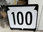 Vtg WIsconsin Highway 100 Road SIgn  24" aluminum 2000s used Milwaukee