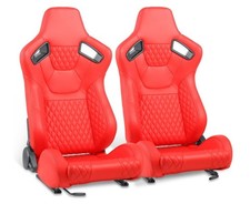 Dna Motoring Universal Reclinable Racing Seats With Sliders Redred Dna Motoring Universal Reclinable Racing Seats With Sliders Redred