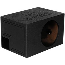 SINGLE 10" LARGE-PORTED SUBWOOFER ENCLOSURE CAR SPEAKER BOX w/ DURABLE BED LINER