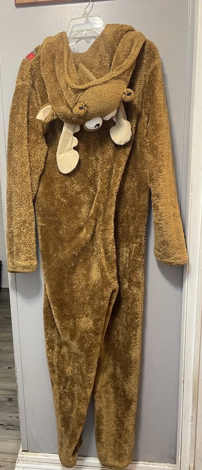 DISFRAZ NAVIDAD FELPA 1 PIEZA RENO ALCE CREMALLERA FRONTAL ADULTO TALLA L Foto 2 de 3
