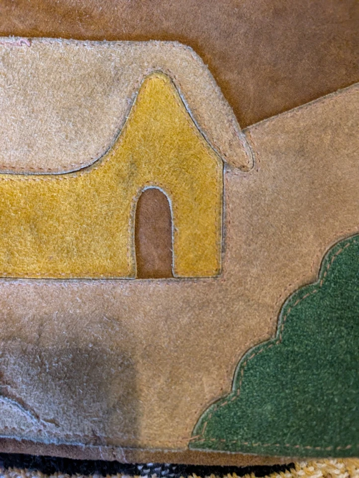 Vintage Suede Hippie Western Shoulder bag Multi Color Boho 60s 70s 80s Brown  - Image 3 of 4