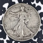 1939 U.S. 50 Cents Walking Liberty Half Dollar Lot#HZ5 Silver!