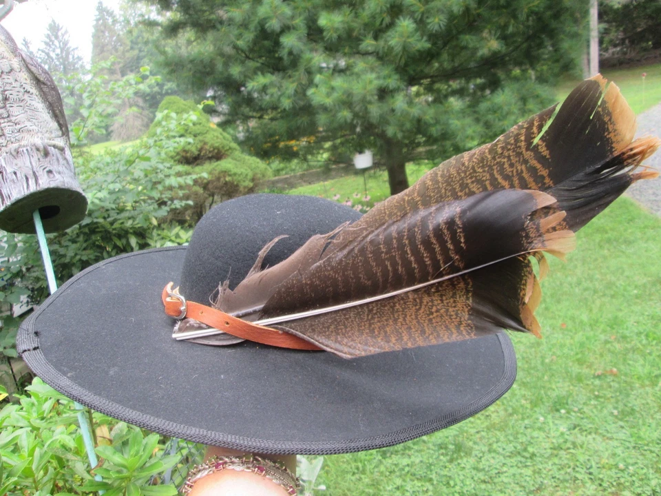 SOMBRERO DE LANA NEGRO RENACTOR SIGLO XVIII COLONIAL LONGHUNTER REV F&I WAR TALLA 7 NUEVO OTOÑO Foto 4 de 4