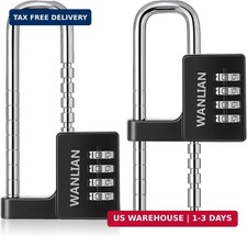Combination Lock,4 Digit Combination Lock 3/8Inch Long Shackle Outdoor Waterproo