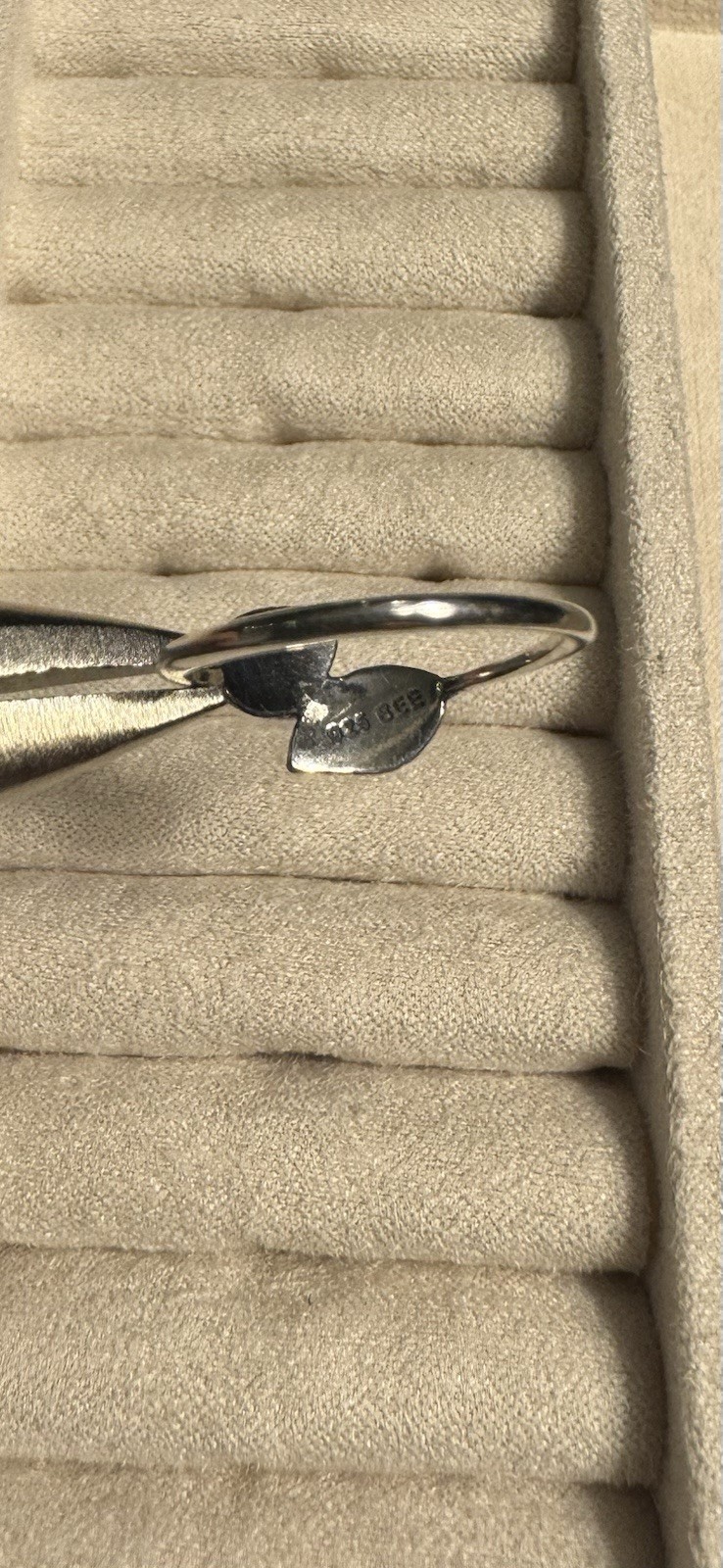 Solid 925 Sterling Silver Double Leaf Ring Size 7… - image 3