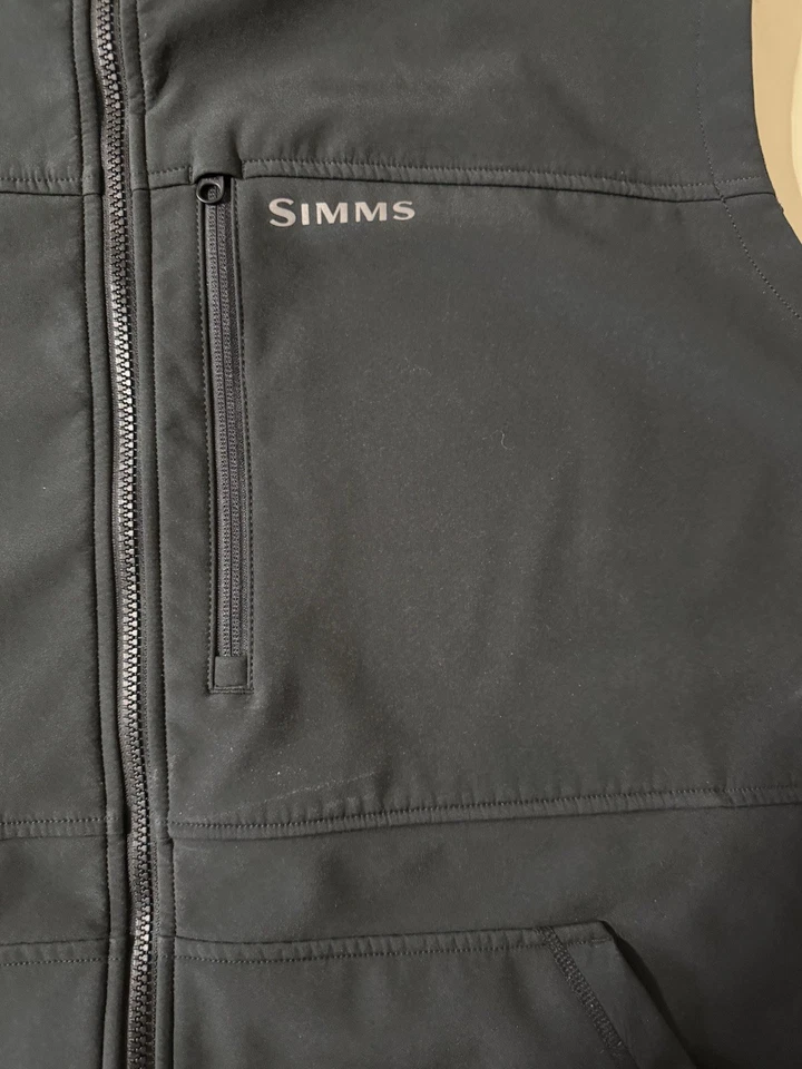 Men’s Sims Fleece Lines Full Zip Soft Shell Vest 3XL Black - Image 2 of 3