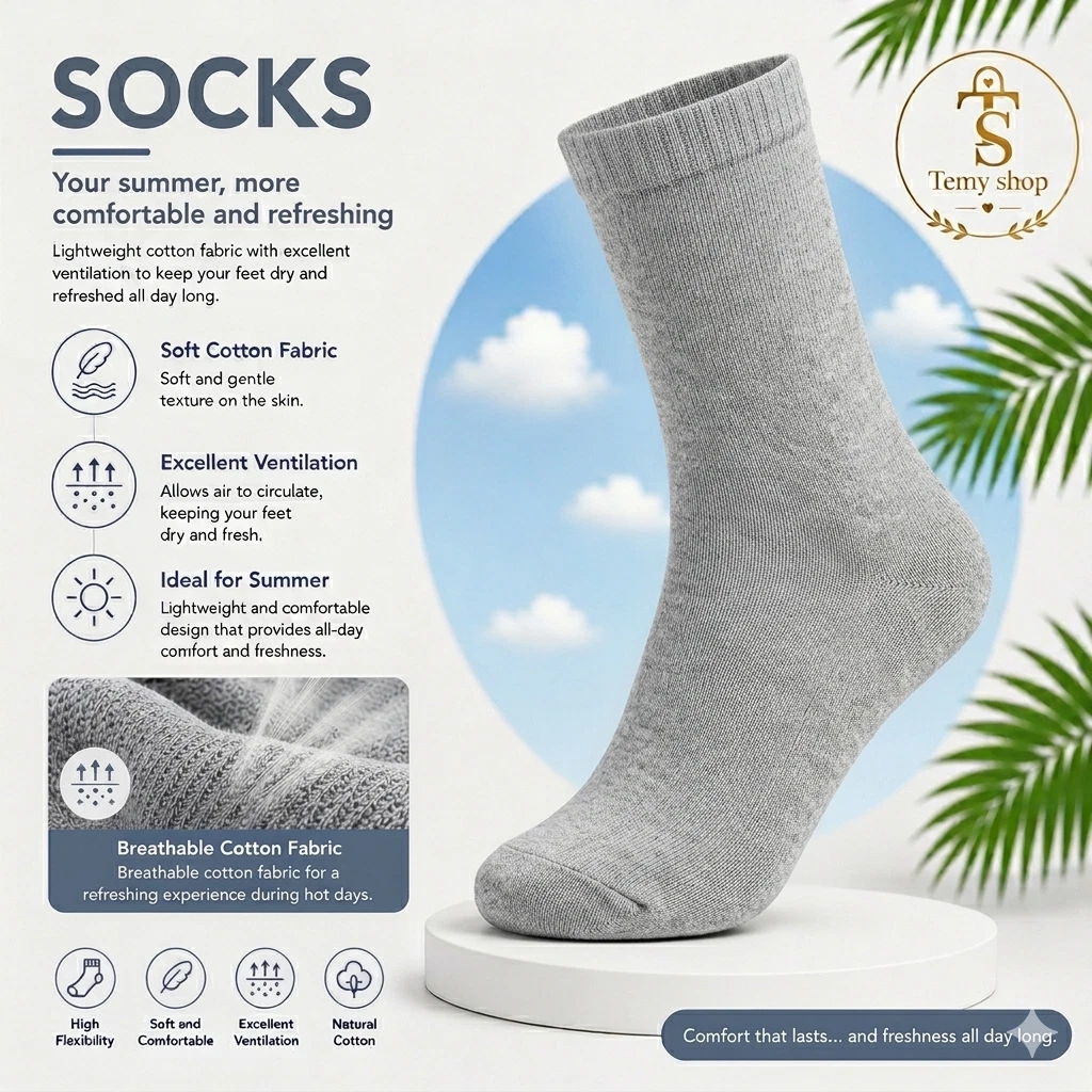 12 Pairs Men's Solid Sports Cotton Crew Socks Athletic Work Size free 40-46
