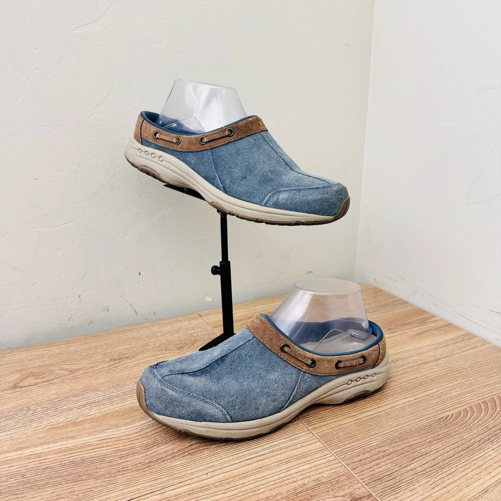 Easy Sprit Travel port Blue Suede Slip On Shoes Women’s Size 8.5
