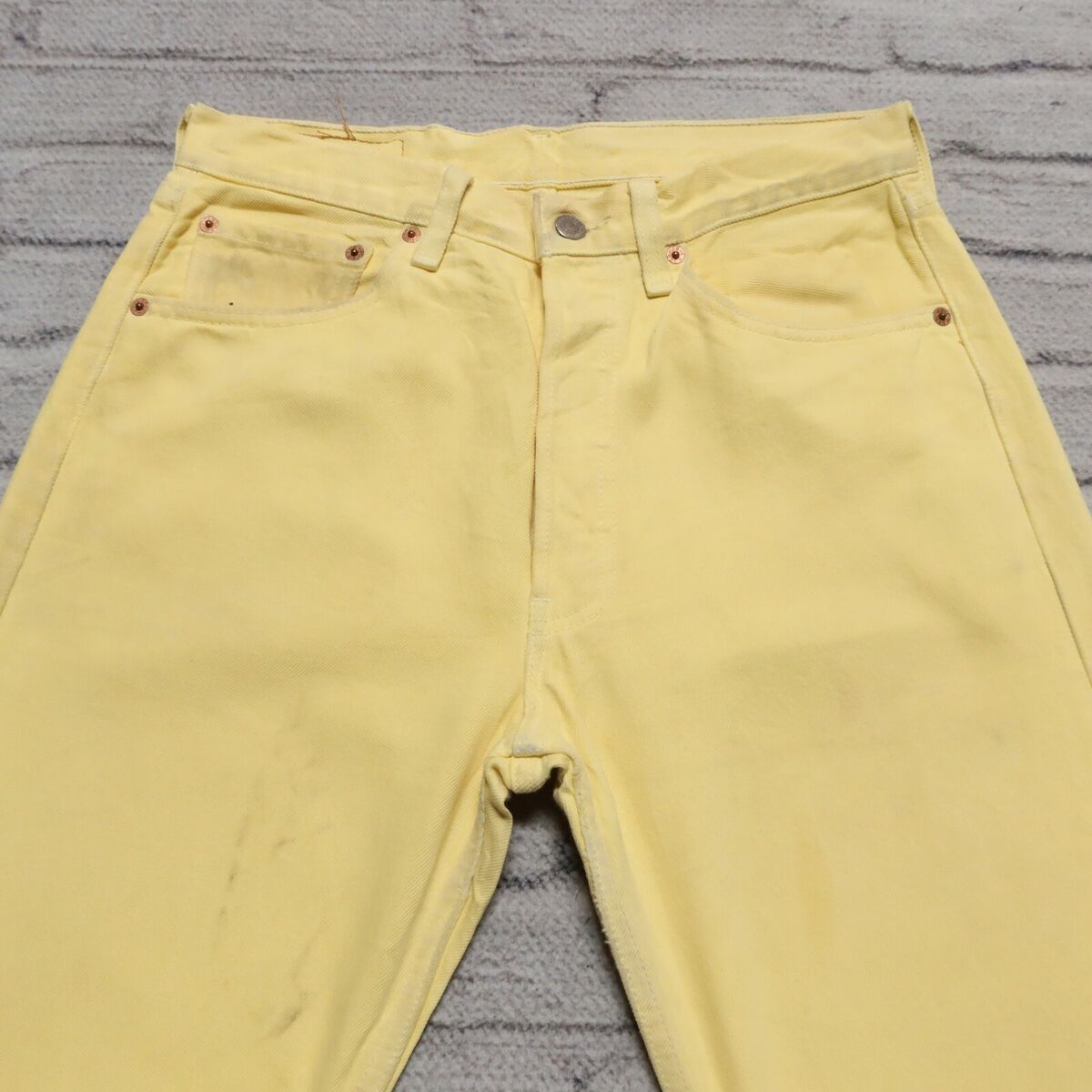 Vintage 90s Levis 501 Denim Jeans Made in USA Size 30 Yellow Vintage 90s Levis 501 Denim Jeans Made in USA Size 30 Yellow