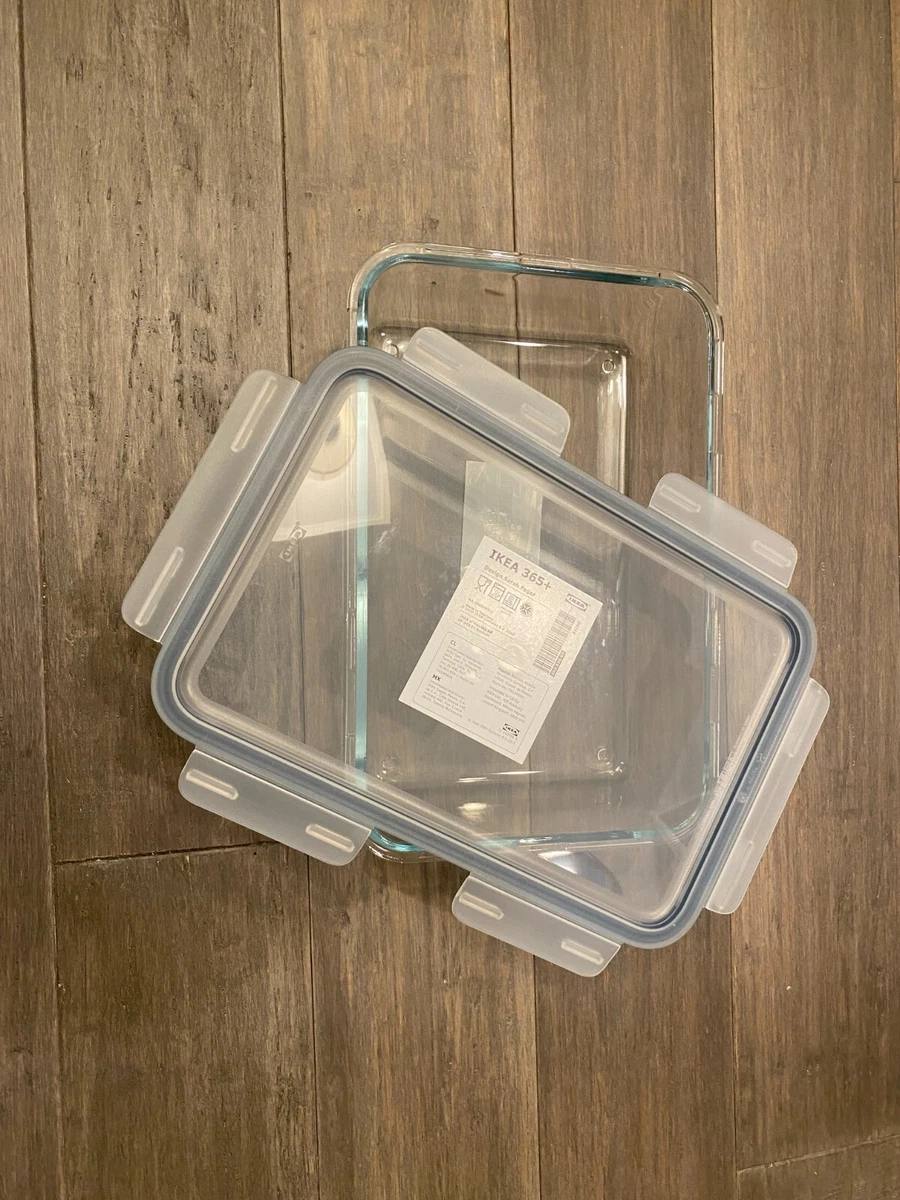 IKEA 365+ Food container with lid, square/glass, 6 oz - IKEA